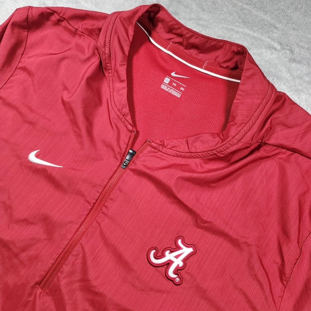 Alabama Crimson Tide Jacket Mens 2XL Red NCAA Football Nike 1/4 Zip Pullover